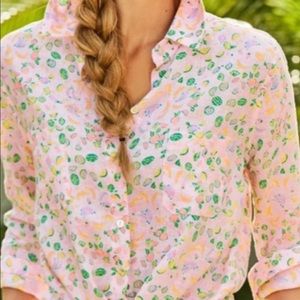 Lilly Pulitzer button down with fruit